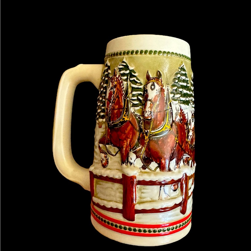 Vintage 1984 Budweiser Limited Edition Holiday Stein